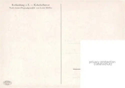 AK / Ansichtskarte Moessler L. Rothenburg Tauber Kobolzellertor  Kat. Kuenstlerkarte