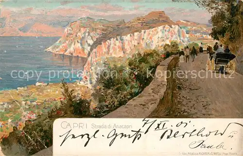 AK / Ansichtskarte Capri Strada di Anacapri Kuenstlerkarte Kat. Golfo di Napoli