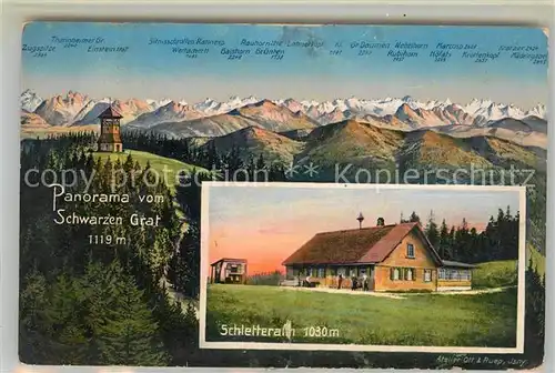 AK / Ansichtskarte Schletteralm Panorama vom Schwarzen Grat Alpen Kat. Isny im Allgaeu