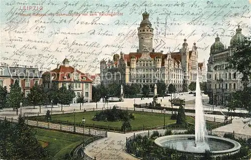 AK / Ansichtskarte Leipzig Neues Rathaus Schmuckplatz Reichsgericht Kat. Leipzig