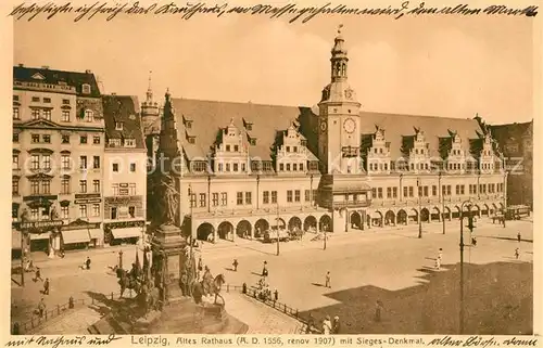 AK / Ansichtskarte Leipzig Altes Rathaus Siegesdenkmal Kat. Leipzig