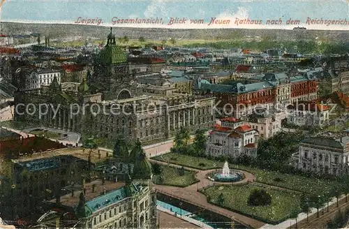 AK / Ansichtskarte Leipzig Blick vom neuen Rathaus zum Reichsgerih Kat. Leipzig