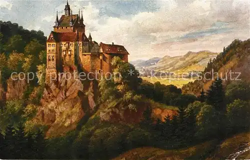 AK / Ansichtskarte Kriebstein Burg um1850 Kat. Kriebstein