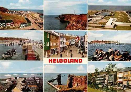 AK / Ansichtskarte Helgoland Unterland Westkueste Schwimmbad Landungsbruecke Lung Wai Reede Lange Anna Nordspitze Siemensterrasse Kat. Helgoland