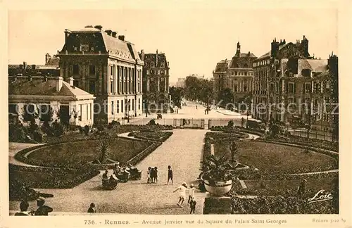 AK / Ansichtskarte Rennes Avenue Janvier vue du Square du Palais Saint Georges Kat. Rennes
