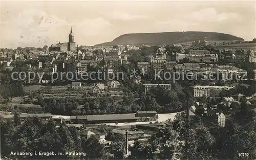 AK / Ansichtskarte Annaberg Buchholz Erzgebirge Stadtpanorama mit Blick zum Poehlberg Kat. Annaberg