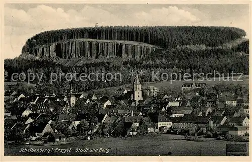 AK / Ansichtskarte Scheibenberg Stadt und Berg Kat. Scheibenberg Erzgebirge