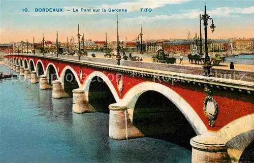 AK / Ansichtskarte Bordeaux Le Pont sur la Garonne Kat. Bordeaux
