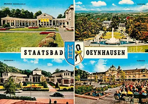 AK / Ansichtskarte Bad Oeynhausen Kurpark Kurhaus Badehaus Brunnen Wandelhalle Kat. Bad Oeynhausen