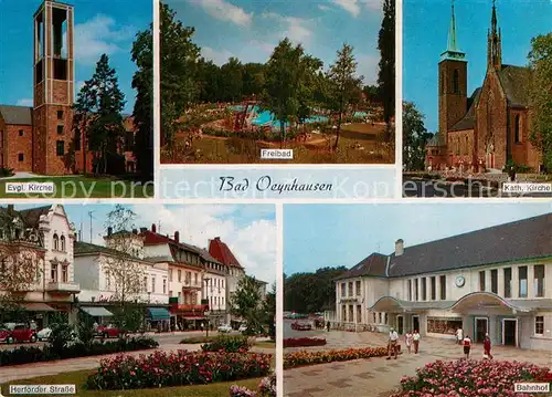 AK / Ansichtskarte Bad Oeynhausen Katholische evangelische Kirche Bahnhof Herforder Strasse  Kat. Bad Oeynhausen