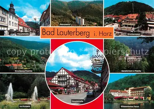 AK / Ansichtskarte Bad Lauterberg Hauptstrase Glockenspiel Sanatorium Plachy  Kat. Bad Lauterberg im Harz