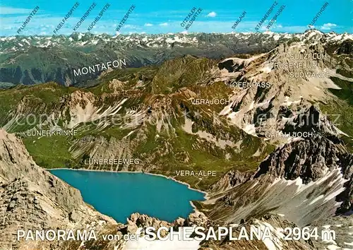 AK / Ansichtskarte Schesaplana Panorama Luenersee Vera Alpe Ofenpass Verajoch  Kat. Scesaplana Raetikon