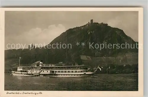 AK / Ansichtskarte Dampfer Seitenrad Rheinland Drachenfels Drachenburg  Kat. Schiffe