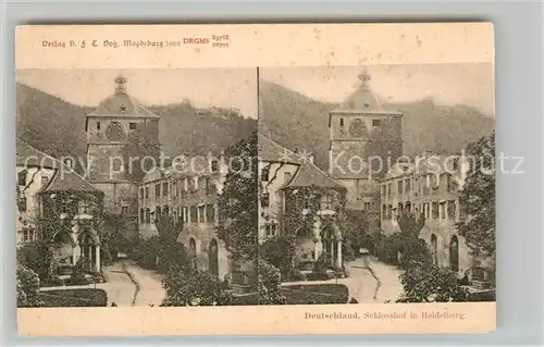 AK / Ansichtskarte Stereoscopkarte Heidelberg Schlosshof  Kat. Besonderheiten