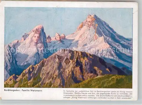 AK / Ansichtskarte Berggesichter Berchtesgaden Familie Watzmann  Kat. Berge