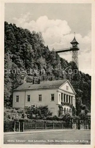 AK / Ansichtskarte Bad Schandau Katholische Marienkapelle mit Aufzug Kat. Bad Schandau