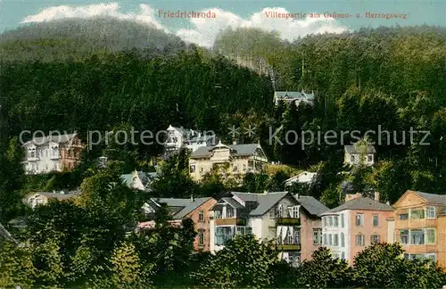 AK / Ansichtskarte Friedrichroda Villenpartie am Gruenenweg Herzogsweg Kat. Friedrichroda