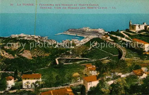 AK / Ansichtskarte La Turbie Panorama sur Monaco et Monte Carlo Cote d Azur Kat. La Turbie