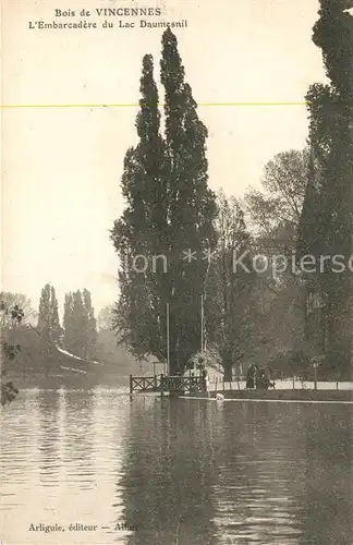 AK / Ansichtskarte Bois de Vincennes Embarcadere du Lac Daumesnil