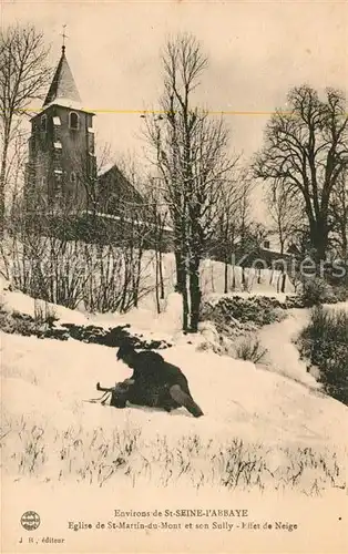 AK / Ansichtskarte Saint Martin du Mont Cote d Or Eglise et son Sully effet de neige Kat. Saint Martin du Mont