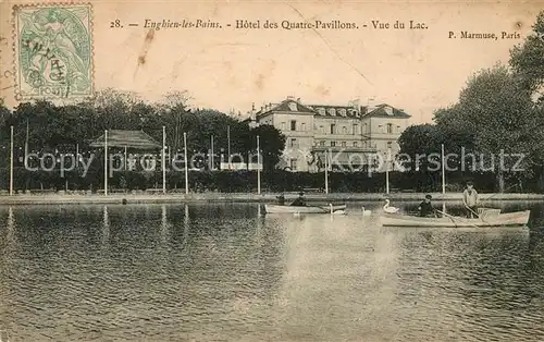 AK / Ansichtskarte Enghien les Bains Hotel des Quatre Pavillon vue du lac Kat. Enghien les Bains