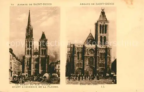 AK / Ansichtskarte Saint Denis Seine Saint Denis Abbaye au debut du XIX siecle et etat actuel