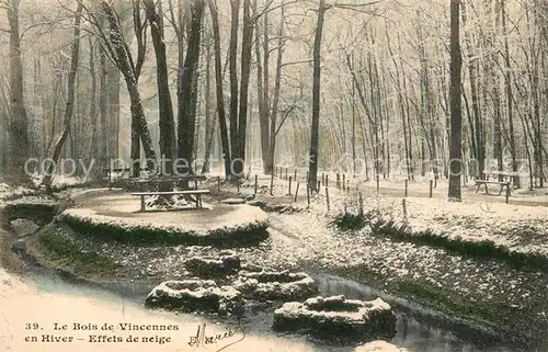 AK / Ansichtskarte Bois de Vincennes en hiver effets de neige