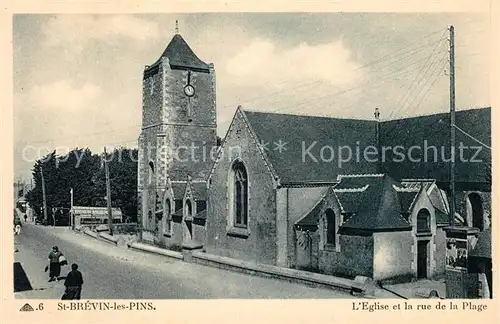 AK / Ansichtskarte Saint Brevin les Pins Eglise Rue de la Plage Kat. Saint Brevin les Pins