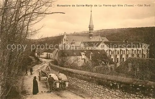 AK / Ansichtskarte La Pierre qui Vire Monastere de Sainte Marie Ochsenkarren Kat. La Chapelle du Mont de France