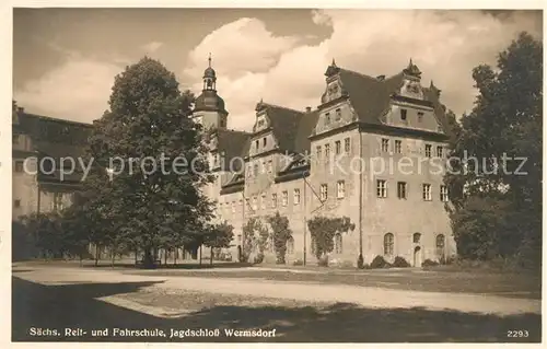 AK / Ansichtskarte Wermsdorf Saechsische Reit und Fahrschule Jagdschloss Kat. Wermsdorf