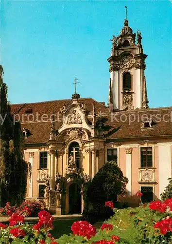 AK / Ansichtskarte Duernstein Wachau Stiftskirche Kirchenportal Turm  Kat. Duernstein