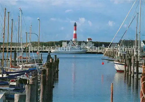 AK / Ansichtskarte Insel Sylt Hafen Motorschiff Leuchtturm  Kat. Westerland