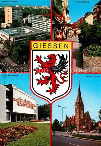 AK / Ansichtskarte Giessen Lahn Johannis Kirche Fussgaengerzone Behoerdenzentrum Kat. Giessen