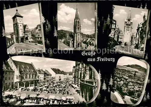 AK / Ansichtskarte Freiburg Breisgau Martinstor Muenster Schwabentor  Kat. Freiburg im Breisgau