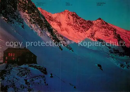 AK / Ansichtskarte Britanniahuette Dom Lenzspitze Taeschhorn Kat. Saas Fee