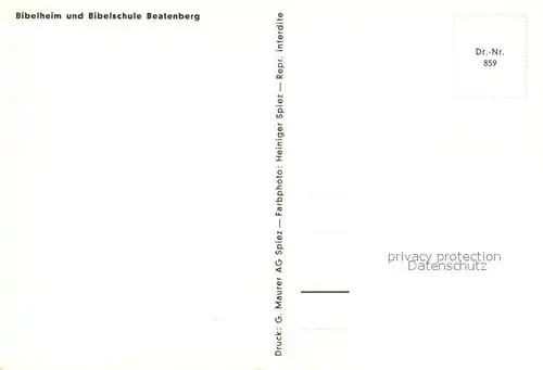 AK / Ansichtskarte Beatenberg Bibelheim und Bibelschule Kat. Beatenberg