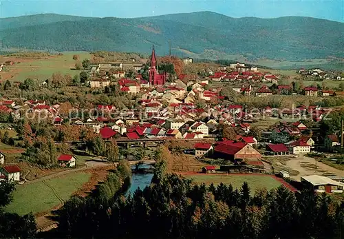 AK / Ansichtskarte Zwiesel Niederbayern Panorama mit Grenzlandberge Kat. Zwiesel