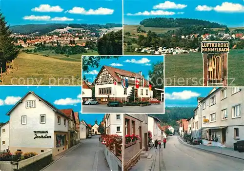 AK / Ansichtskarte Hammelbach Panorama Rathaus Textilhaus Jochum Strasse Kat. Grasellenbach