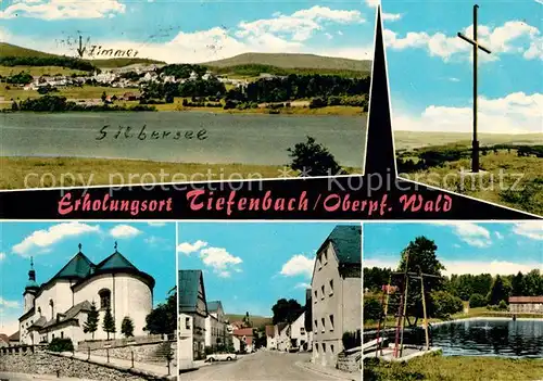 AK / Ansichtskarte Tiefenbach Cham Panorama Kreuz Kirche Schwimmbad Kat. Tiefenbach