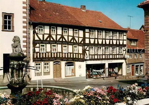 AK / Ansichtskarte Tann Rhoen Marktbrunnen mit Elf Apostel Haus Kat. Tann (Rhoen)