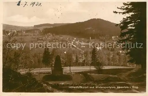 AK / Ansichtskarte Baerenfels Erzgebirge Panorama Hoehenluftkurort und Wintersportplatz Kat. Altenberg