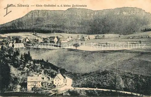 AK / Ansichtskarte Kleingiesshuebel Panorama mit Blick zum kleinen Zschirnstein Elbsandsteingebirge Kat. Reinhardtsdorf Schoena
