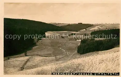 AK / Ansichtskarte Hermsdorf Erzgebirge Landschaftspanorama Gimmlitztal Kat. Hermsdorf Osterzgebirge