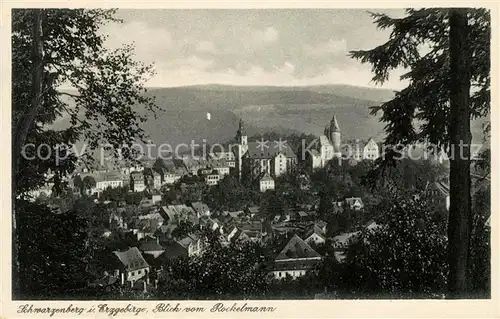 AK / Ansichtskarte Schwarzenberg Erzgebirge Blick vom Rockelmann Kat. Schwarzenberg