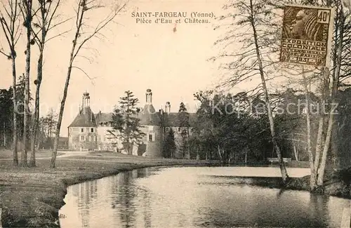 AK / Ansichtskarte Saint Fargeau Yonne Piece d Eau et Chateau Kat. Saint Fargeau