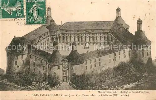 AK / Ansichtskarte Saint Fargeau Yonne Vue d ensemble du Chateau XII siecle Kat. Saint Fargeau