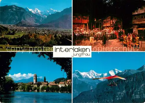 AK / Ansichtskarte Interlaken BE Tell Freilichtspiele Unterseen Deltasegler Eiger Moench Jungfrau Kat. Interlaken