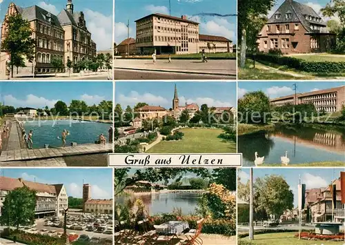 AK / Ansichtskarte Uelzen Lueneburger Heide Schloss Rathaus Schwimmbad Schwanenteich Markt Park Kat. Uelzen