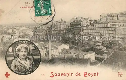 AK / Ansichtskarte Royat Puy de Dome Vue generale Costumes Jeune Fille Kat. Royat