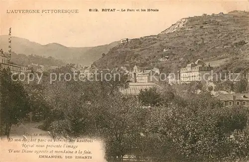 AK / Ansichtskarte Royat les Bains Le Parc et les Hotels Collection L Auvergne Pittoresque